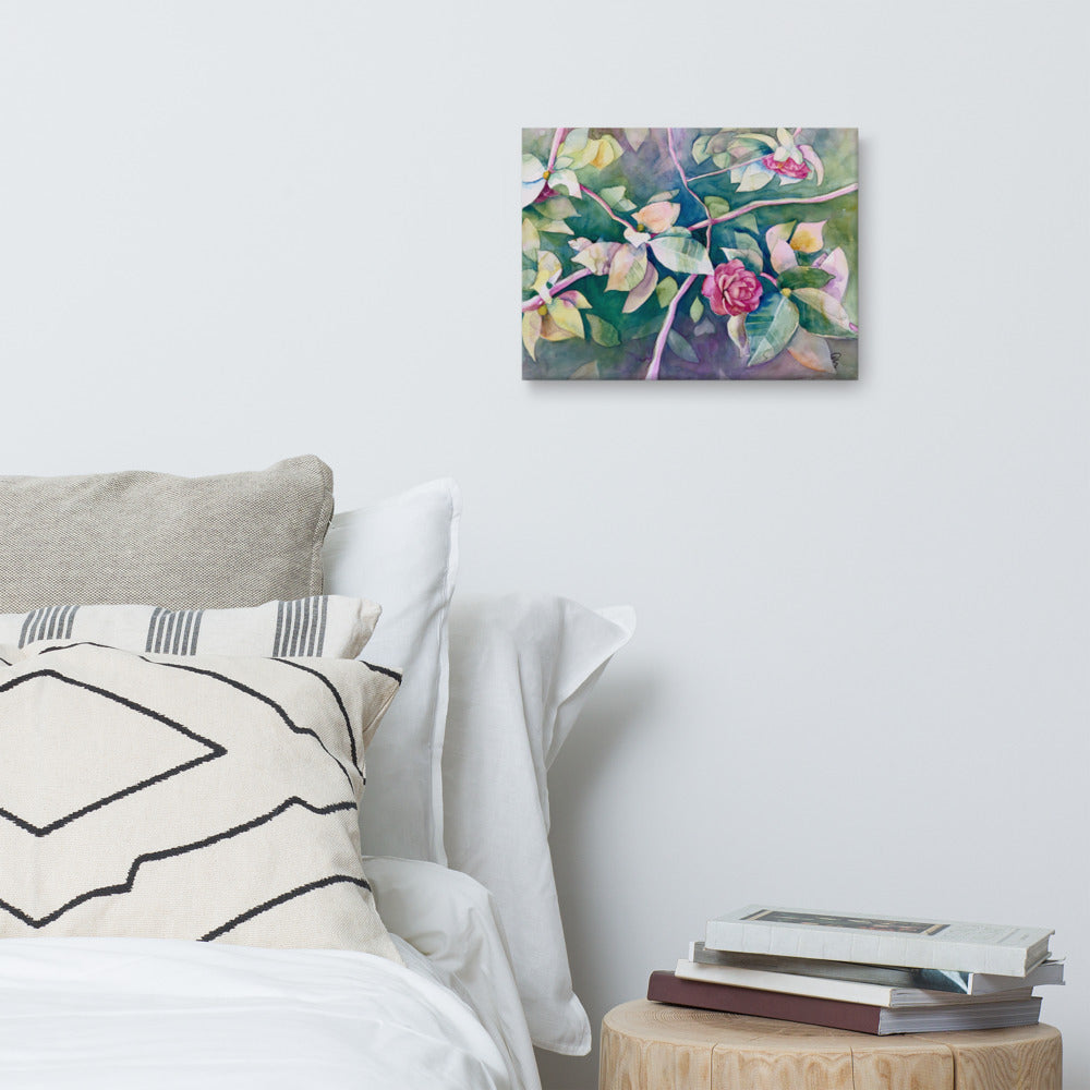 Camellias in Bloom Canvas