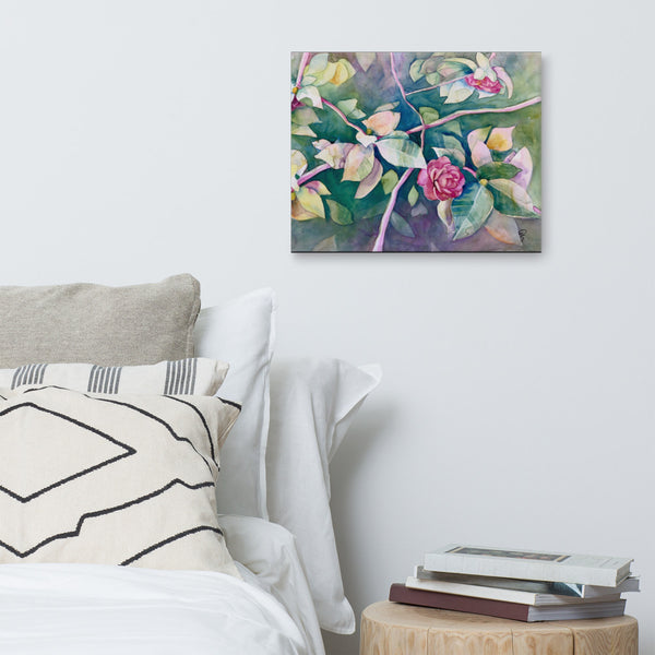 Camellias in Bloom Canvas